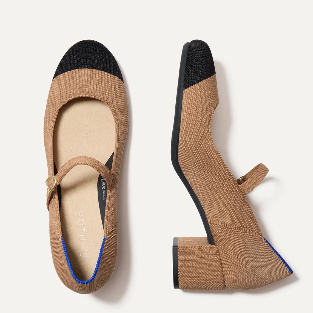 Rothy’s Mary Jane Heel in Wren/Black Cap Toe